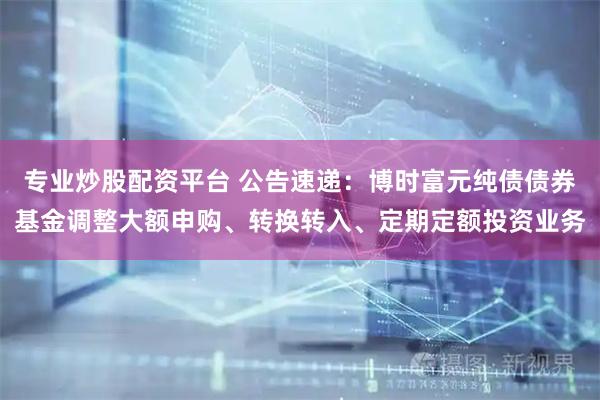 专业炒股配资平台 公告速递：博时富元纯债债券基金调整大额申购、转换转入、定期定额投资业务