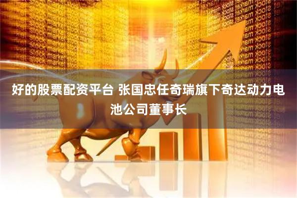 好的股票配资平台 张国忠任奇瑞旗下奇达动力电池公司董事长
